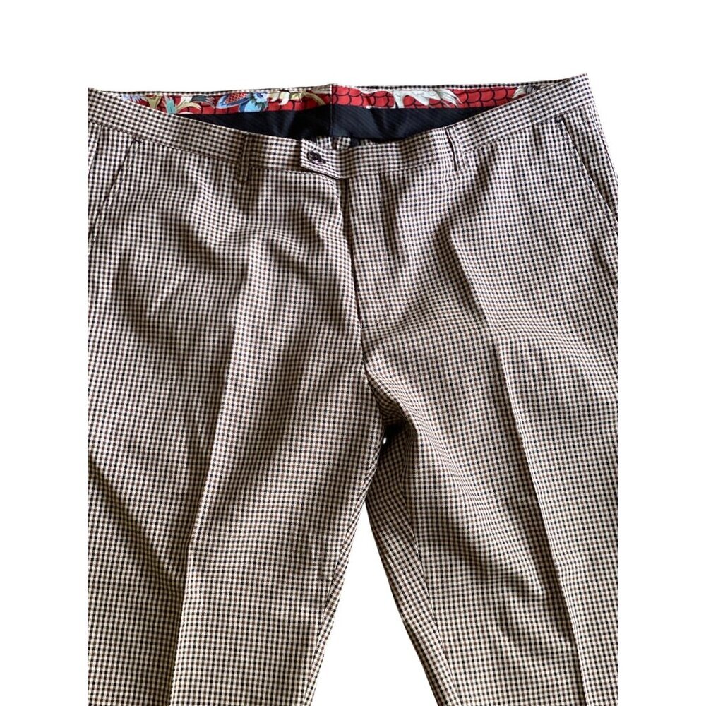 Paisley & Gray Slim Fit Houndstooth Dress Pants W40/32L Polyester Blend Mens
